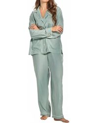 The Sleep Code - Washable Silk Long Pj Set - Lyst