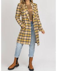 Skies Are Blue - Plaid Long Coat - Lyst