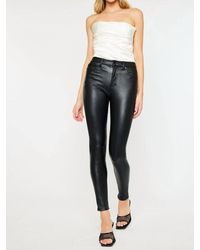 Kancan - Cherry High Rise Faux Leather Super Skinny Jeans - Lyst