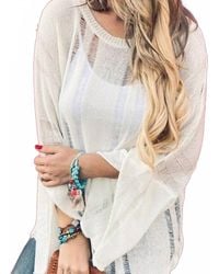 And The Why - Distressed Effect Lightweight Knit Top - Lyst