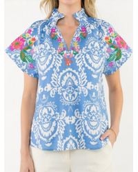 Thml - Embroidered Short Sleeve Top - Lyst
