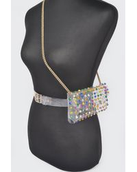 Fashnzfab - Rhinestone Clear Belt Bag W/Chain - Lyst