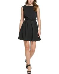 Calvin Klein - Mini Polyester Fit & Flare Dress - Lyst