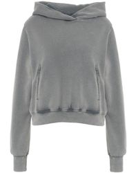 Thom Krom - Cropped Hoodie With Practical Kangaroo Pocket - Lyst