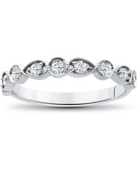Pompeii3 - 1/4ct Diamond Wedding Ring Stackable Anniversary Band - Lyst