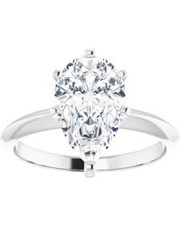 Pompeii3 - 4ct Pear Moissanite Solitaire Engagement Ring 14k White Yellow Or Rose Gold - Lyst