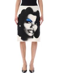 Versace - The Valentine Silk Skirt - Lyst