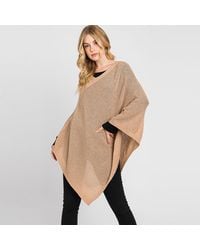 TRUEDAMES - Solid Knit Loose Fit Poncho - Lyst