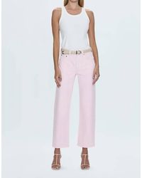 Pistola - Lexi Mid Rise Bowed Straight Jeans - Lyst