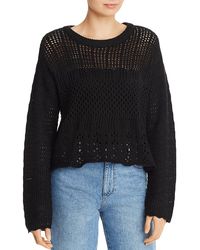 Aqua - Crochet Crewneck Sweater - Lyst