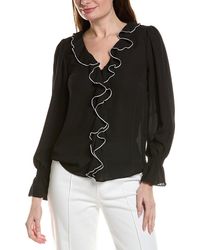 Cece - Ruffle V-Neck Top - Lyst