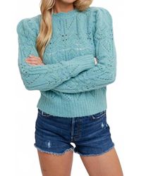 Bluivy - Puff Sleeve Pointelle Pullover - Lyst