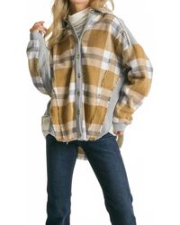 Davi & Dani - Mixed Plaid Button Front Jacket - Lyst