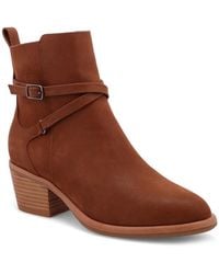 MIA - Santina Faux Leather Stacked Heel Ankle Boots - Lyst