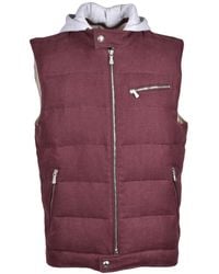 Eleventy - Quilted Cotton-Blend Vest With Removable Hood And Textured Finish - Lyst