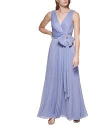 Eliza J - Petite Gown Style Bow Detail Sleeveless Vneck Dress - Lyst