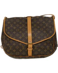 Saumur 35, Used & Preloved Louis Vuitton Messenger Bag, LXR USA, Brown