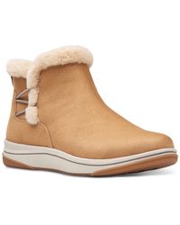 Clarks - Breeze Fur Boot Pull On Ankle Ankle Boots - Lyst