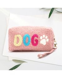 Fashnzfab - Faux Fur Dog Message Paw Pouch With Wristlet - Lyst