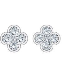 Pompeii3 - 1/2ct Diamond Earrings Fashion Clover Or Yellow Gold Lab Grown - Lyst