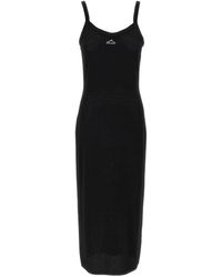 Alexander Wang - Openwork Mesh Midi Dress With Fitted Silhouette - Lyst