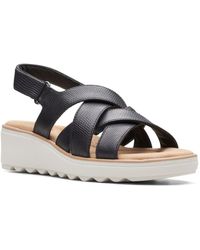 Clarks - Jillian Spring Leather Criss-cross Strappy Sandals - Lyst