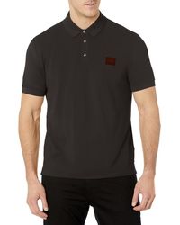 BOSS - Hugo Square Logo Cotton Polo Shirt Short Sleeve - Lyst