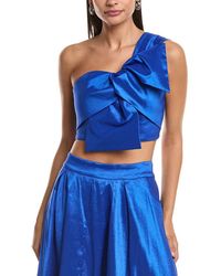 MILLY - Laney Bow Cropped Top - Lyst