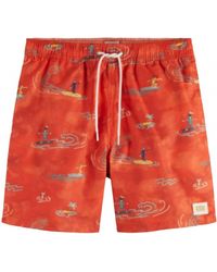Scotch & Soda - Mid Length Swim All Over Print Short - Lyst