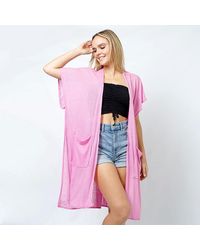 TRUEDAMES - Ribbed Jersey Vest Poncho With Pocket - Lyst
