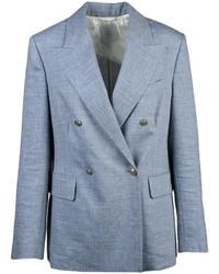 Eleventy - Light Double-Breasted Linen Wool Jacket - Lyst