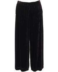 P.A.R.O.S.H. - Cropped Loose Wide-Leg Pants With Elastic Waistband - Lyst