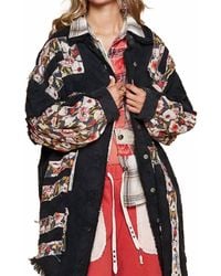 Pol - Boho Chic Floral Patch Jacket - Lyst