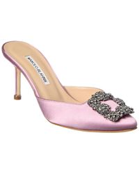 Manolo Blahnik - Hangisimu 70 Satin Mule - Lyst