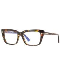Tom Ford - Eyeglasses Square Full Rim, Shiny Frame And Clear Light Block Lens Ft5894-B001 - Lyst