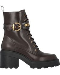 Pinko - Deep Leather Ankle Boots With-Tone Accents - Lyst