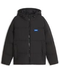 HUGO - Relaxed-Fit Water-Repellent Jacket With Logo Badge - Lyst