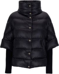 Herno - Puffer Cape Jacket With High Collar - Lyst