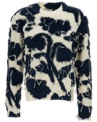 Erdem - Textured Floral Knit Jumper With Cropped Silhouette And Cutaway Side Split - Lyst