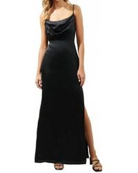 Sugarlips - Cowl Necklace Satin Long Dress - Lyst