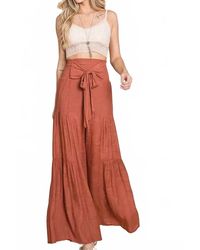 Jade By Jane - Tie Front Ruched Waist Back Pants - Lyst