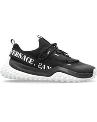 Versace - Vjc Logo Print Low-Top Sneakers With Textured Rubber Sole - Lyst