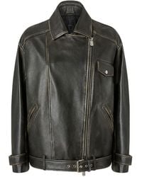 Pinko - Leather Biker Jacket - Lyst