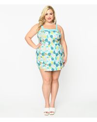 Unique Vintage - The Golden Girls X Plus Size Aqua Character Print Skirted Dolly Romper - Lyst