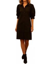 Eesome - Button Down Puff Sleeve Dress - Lyst