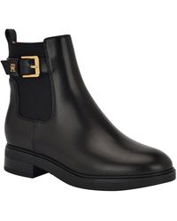 Tommy Hilfiger - Baylon Faux Leather Block Heel Chelsea Boots - Lyst