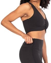 Body Wrappers - Recycled Polyester Shirred Front Racerback Sports Bra - Lyst