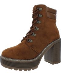 Olivia Miller - Omh5485 Faux Suede Lace Up Ankle Boots - Lyst