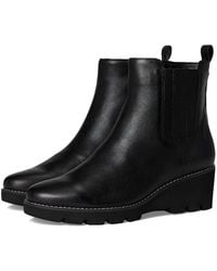 Vionic - Aria Boots Woblack Leather Side Zip Wedge Heel Bootie Gal528 - Lyst