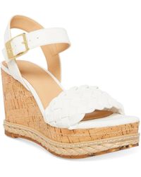 Steve Madden - Faux Leather Cork Wedge Sandals - Lyst